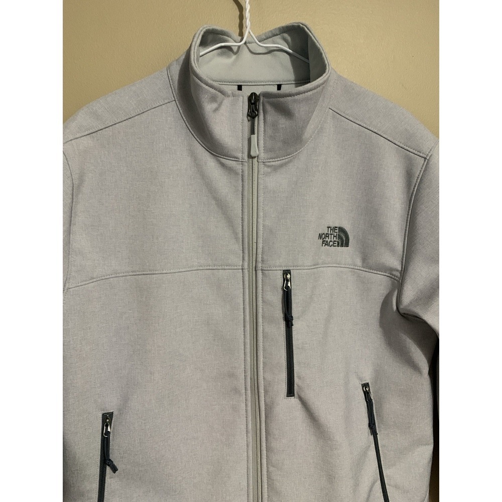 The North Face Windwall Jacket Soft Shell Fleece Lined Men's M Gray Windbreaker - Picture 5 of 16